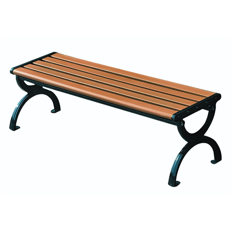 BIG 8 Outdoor Backless Cast Aluminium Wood Plastic Composite Slats Garden Bench