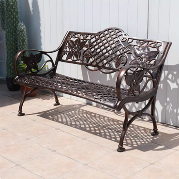 Vintage Outdoor Cast Aluminium Garden Bench