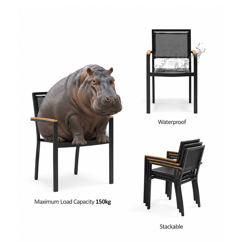 Stackable Textylene Chair with Armrest (E1101)