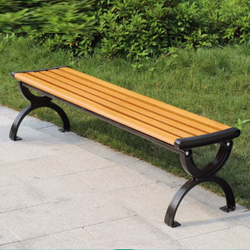 BIG 8 Outdoor Backless Cast Aluminium Wood Plastic Composite Slats Garden Bench