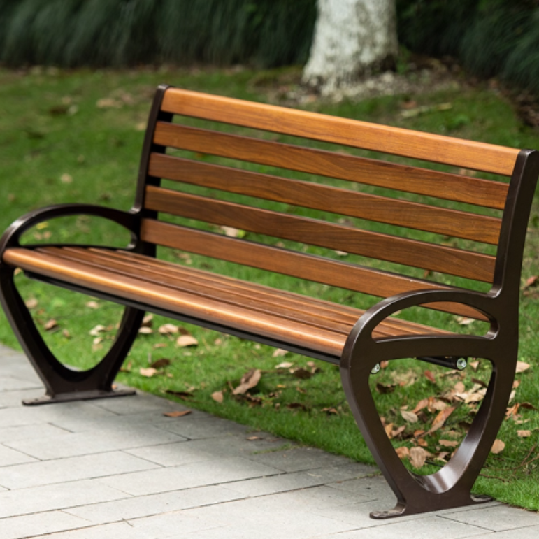 Aurora Outdoor Composite Wood Garden Bench