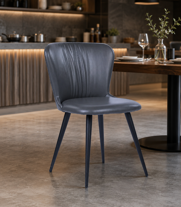 PU Leather Upholstered Dining Chair - 9163A1 Grey