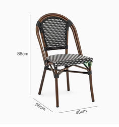 Nordic French Style Outdoor Rattan Bistro Dining Chair (NE6017)