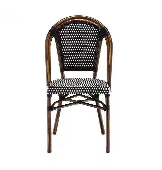 Nordic French Style Outdoor Rattan Bistro Dining Chair (NE6017)
