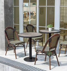 Nordic French Style Outdoor Rattan Bistro Dining Chair (NE6017)