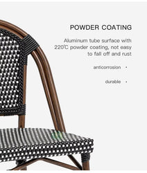 Nordic French Style Outdoor Rattan Bistro Dining Chair (NE6017)