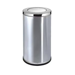 Round Stainless Steel Metal Waste Bin with Swing Lid (SN173Bin)