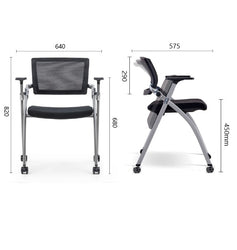 Foldable Training School Classroom Mesh Chair with Wheels – 1819B