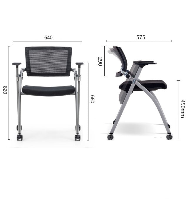 Foldable Training School Classroom Mesh Chair with Wheels – 1819B