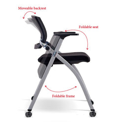 Foldable Training School Classroom Mesh Chair with Wheels – 1819B