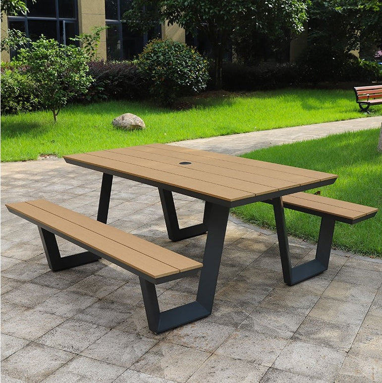 SERENE Outdoor Cast Aluminium Wood Plastic Composite Picnic Bench