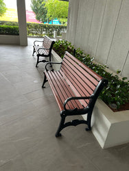 Black Cast Iron End With Solid Timber Garden Patio Bench - L1.5M