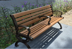 BIG 8 Outdoor Cast Iron Ends Wooden Garden Bench
