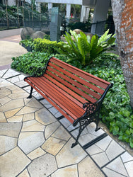 FLORENCE Outdoor Cast Iron Ends Wooden Garden Bench – L1.2m