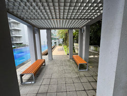 CORAL Outdoor Backless Composite Wood Garden Bench