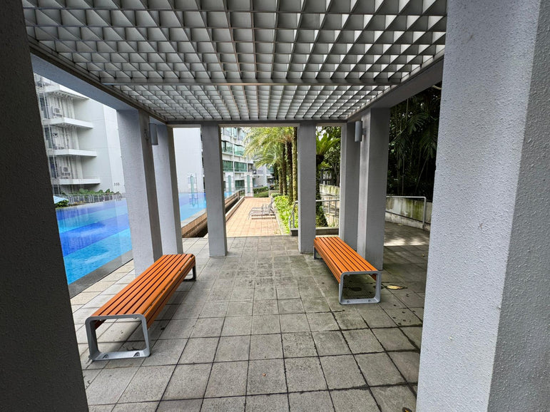 CORAL Outdoor Backless Composite Wood Garden Bench