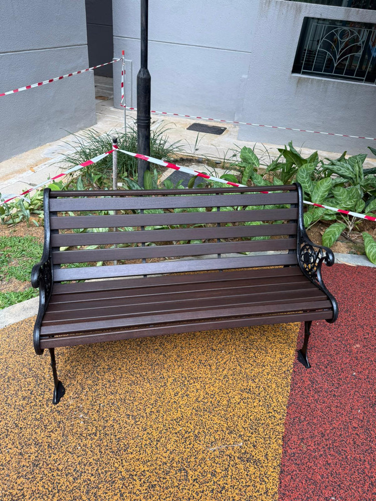 FLORENCE Outdoor Cast Iron Ends Wooden Garden Bench – L1.2m