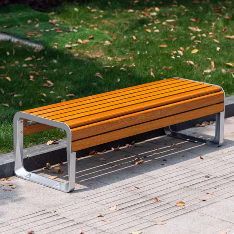 CORAL Outdoor Backless Composite Wood Garden Bench