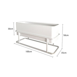 Steelbloom Outdoor Rectangular Metal Planter with Artificial Greenery