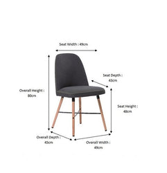 Fabric Dining Chair – 1901M Dark Grey