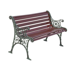 Outdoor Cast Iron Ends Wooden Garden Bench – L1.2m