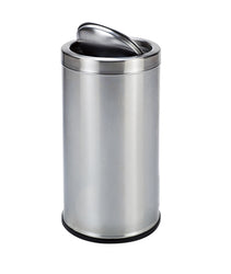 Round Stainless Steel Metal Waste Bin with Swing Lid (SN163Bin)