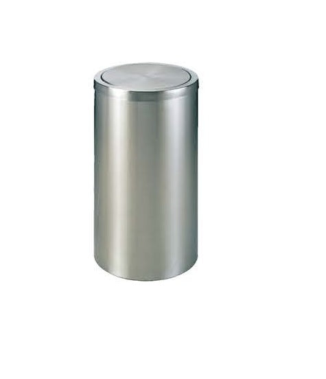 Round Stainless Steel Metal Waste Bin with Swing Lid (SN163Bin)